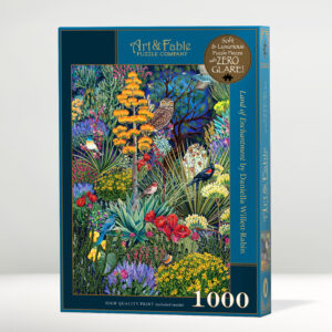 Land of Enchatment 1000-piece puzzle box image art by Daniella Willet-Rabin.